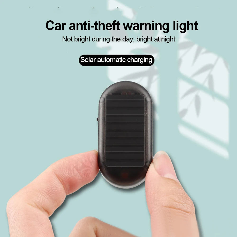 Solar Powered Car Fake Security Light Simulated Dummy Alarm Wireless Warning Anti-Theft Caution Lamp LED Flashing Imitation