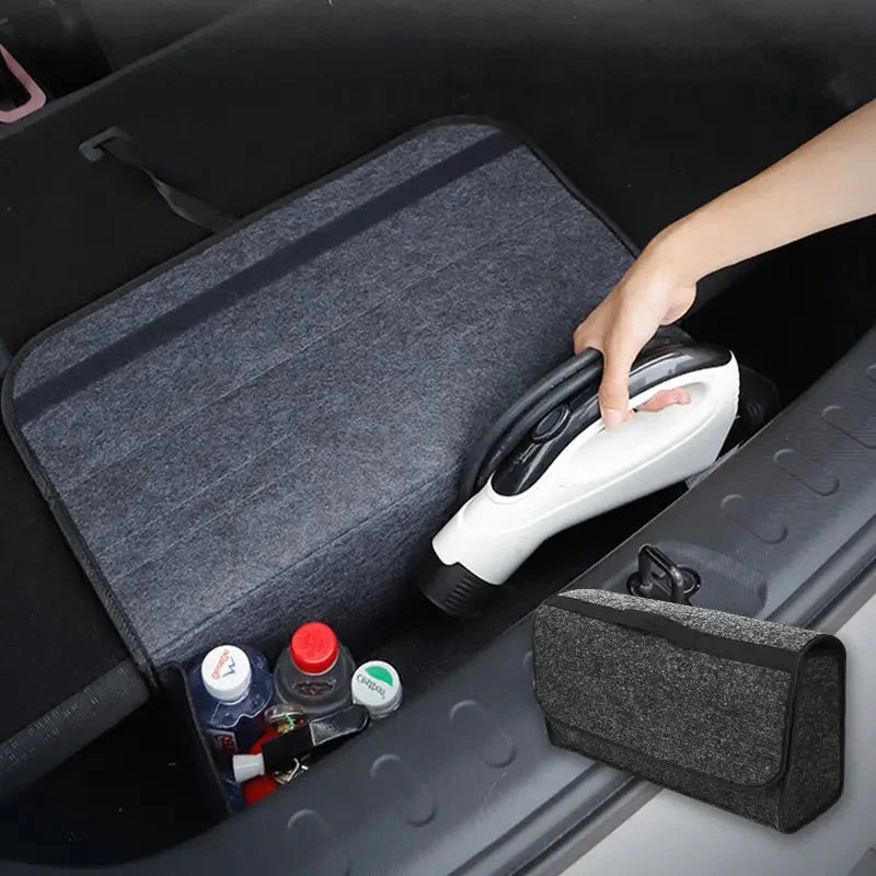 Gray Car Trunk Organizer Anti Slip