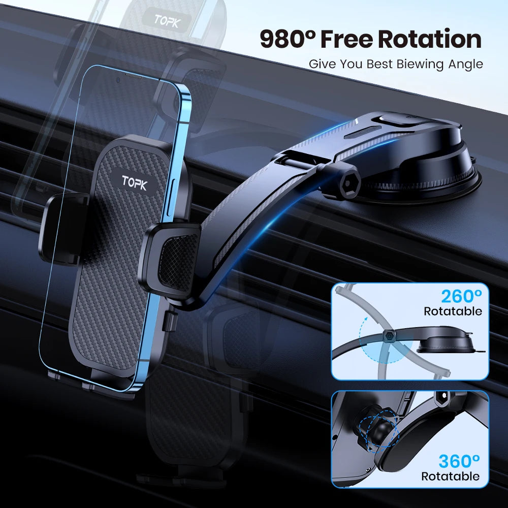 TOPK Car Phone Holder Stand Gravity Dashboard Phone Holder