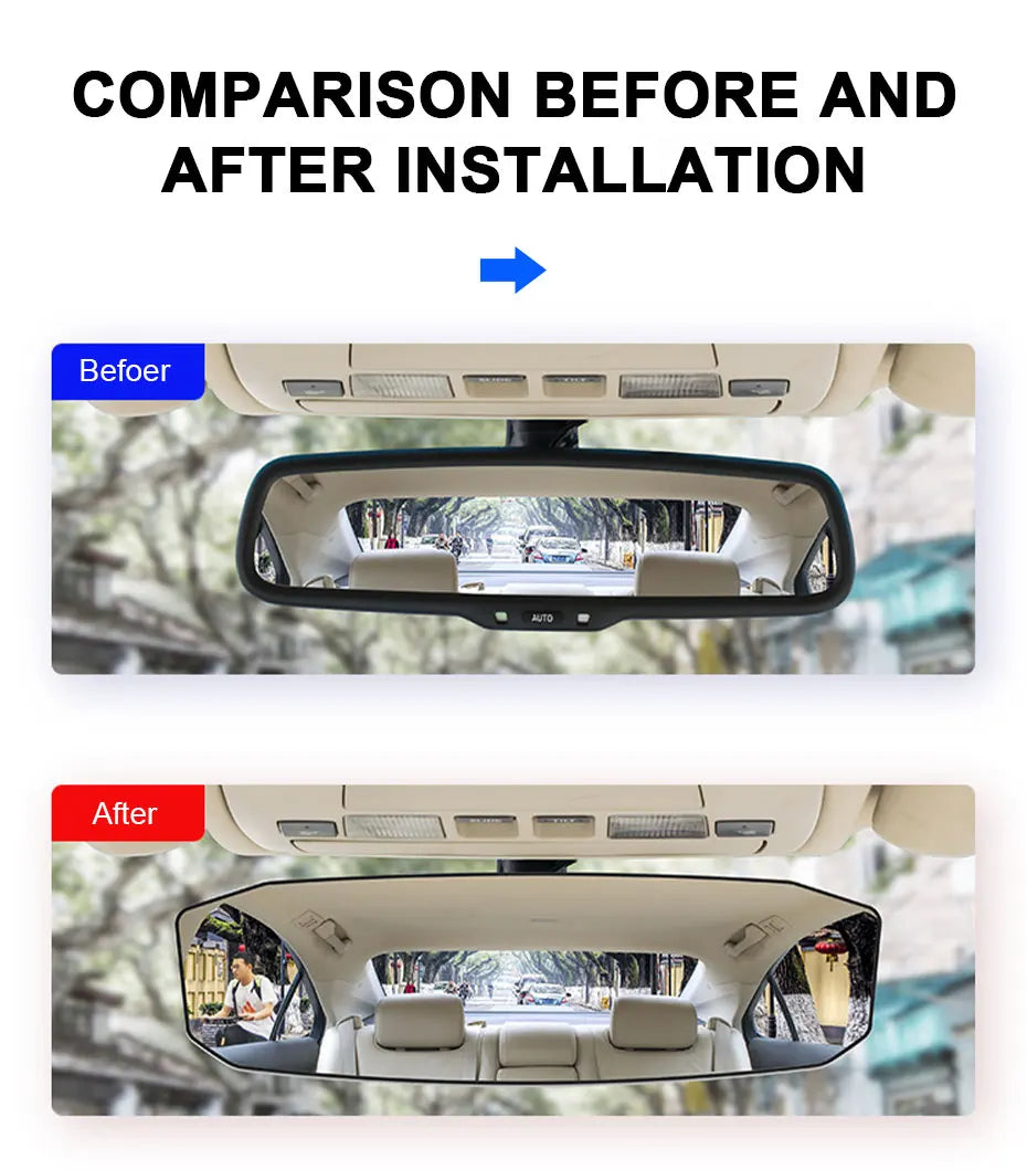 SEAMETAL Car Baby Mirrors Interior Mirror Wide Angle Panoramic Anti Glare Rear View Convex Mirror Reverse Parking Accessories