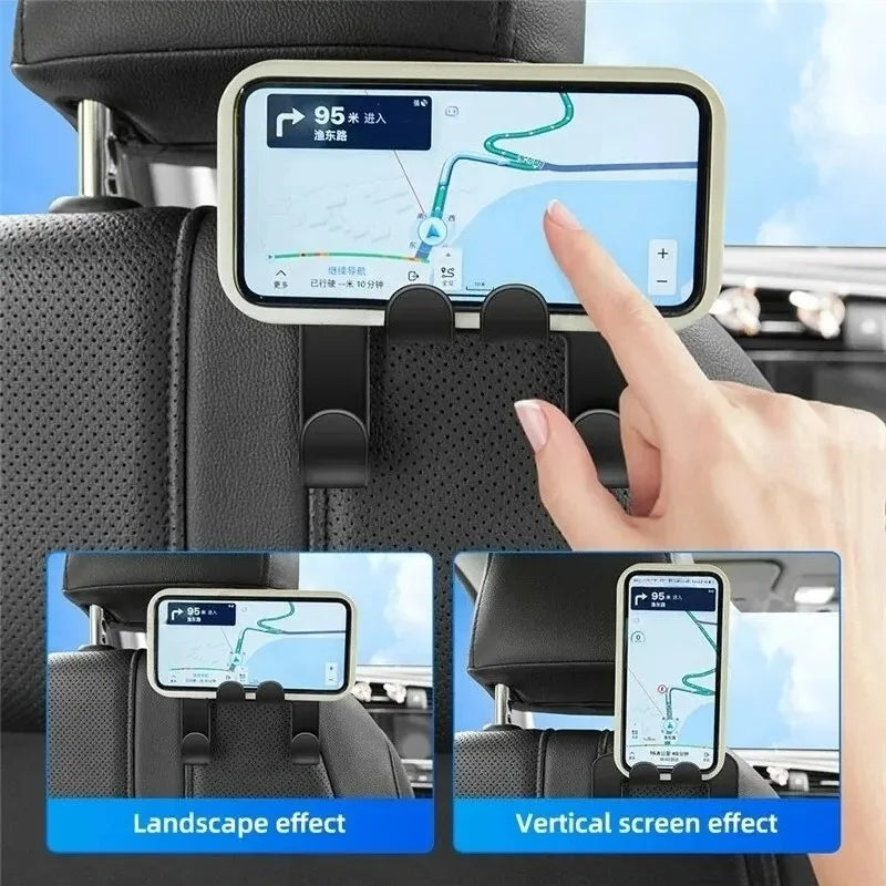 Car Back Seat Phone Holder Headrest Mount Hanging Stand for Rear Seat