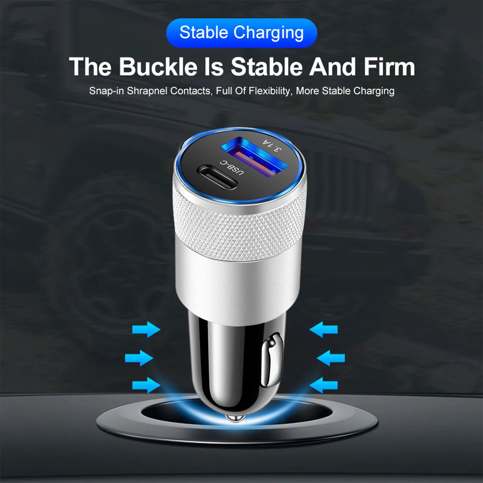 Multifunctional Car Charger – Compact and Stable Charging Solution for Multiple Devices