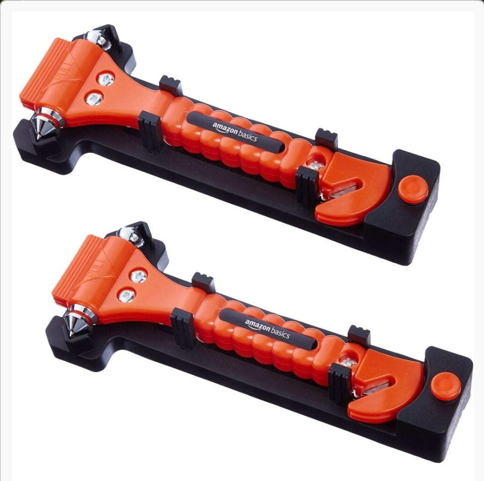 Amazon Basics Emergency Seat Belt Cutter and Window Hammer - 2-Pack