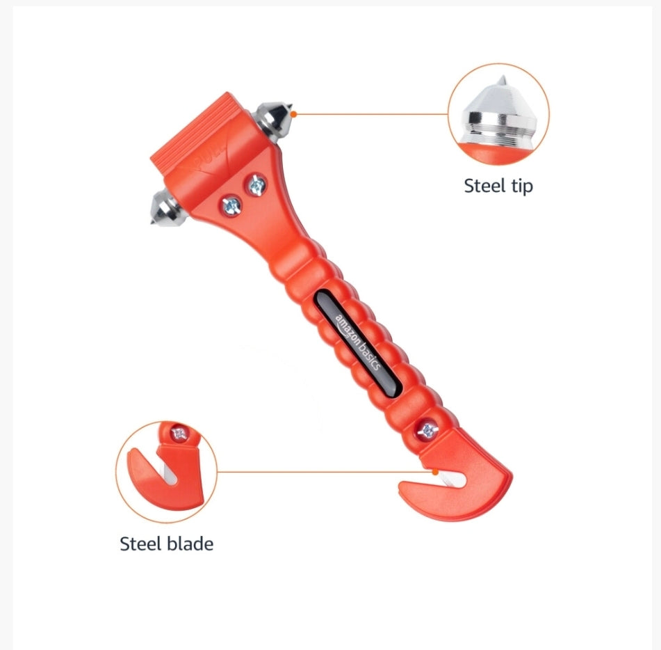 Amazon Basics Emergency Seat Belt Cutter and Window Hammer - 2-Pack
