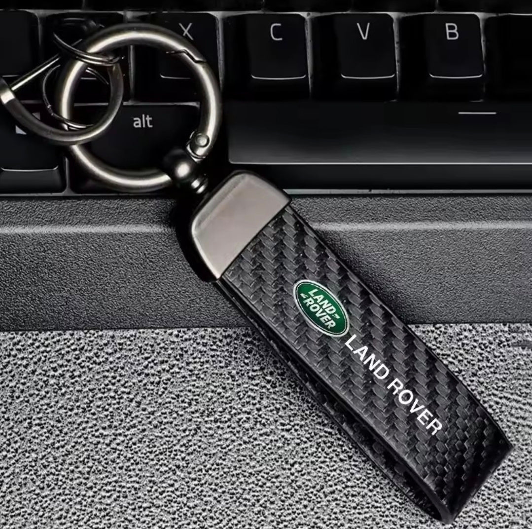 Carbon Leather Keyring Men Women Luxury Car Keychain For Land Rover Defender Freelander Discovery 2 3 4 L322 Range Rover Sport