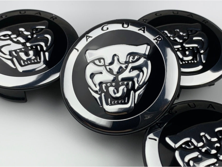 Premium Set of 4 Jaguar Alloy Wheel Centre Caps – 59mm