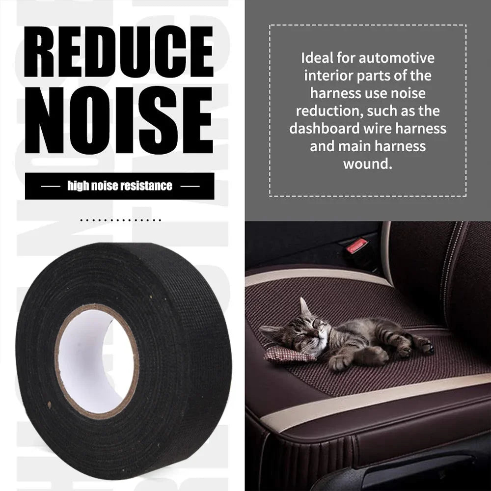Auto Car Cable Wiring Harness Tape Heat-resistant Adhesive Cloth Fabric Tape Loom Protection Retardant Tape Stickers Accessories