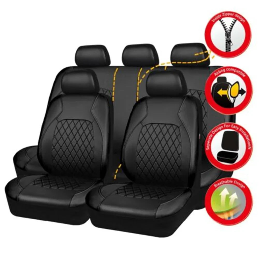 Universal Car Seat Cover PU Leather Car Seat Cushion Full Surround Protective Pad