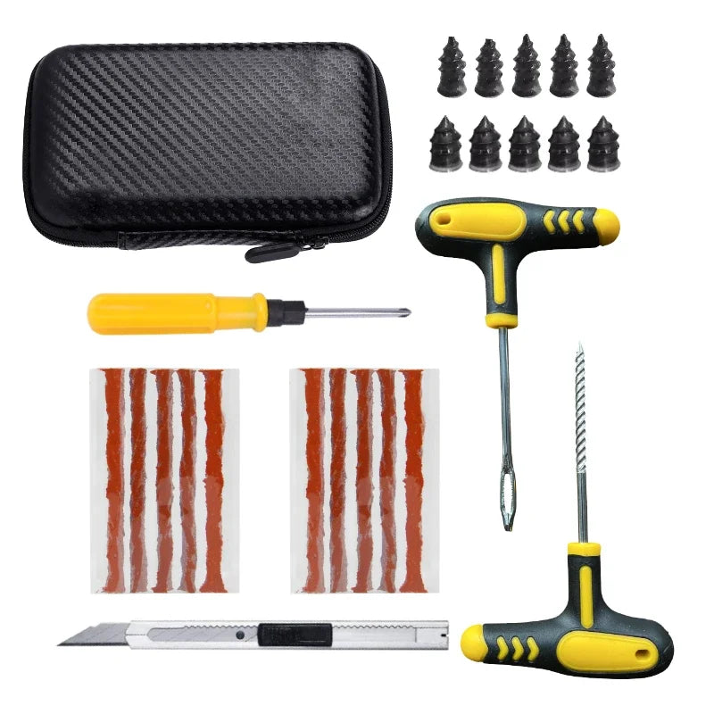 Car & Motorcycle Tire Repair Kit Emergency Puncture Plug Tool Set