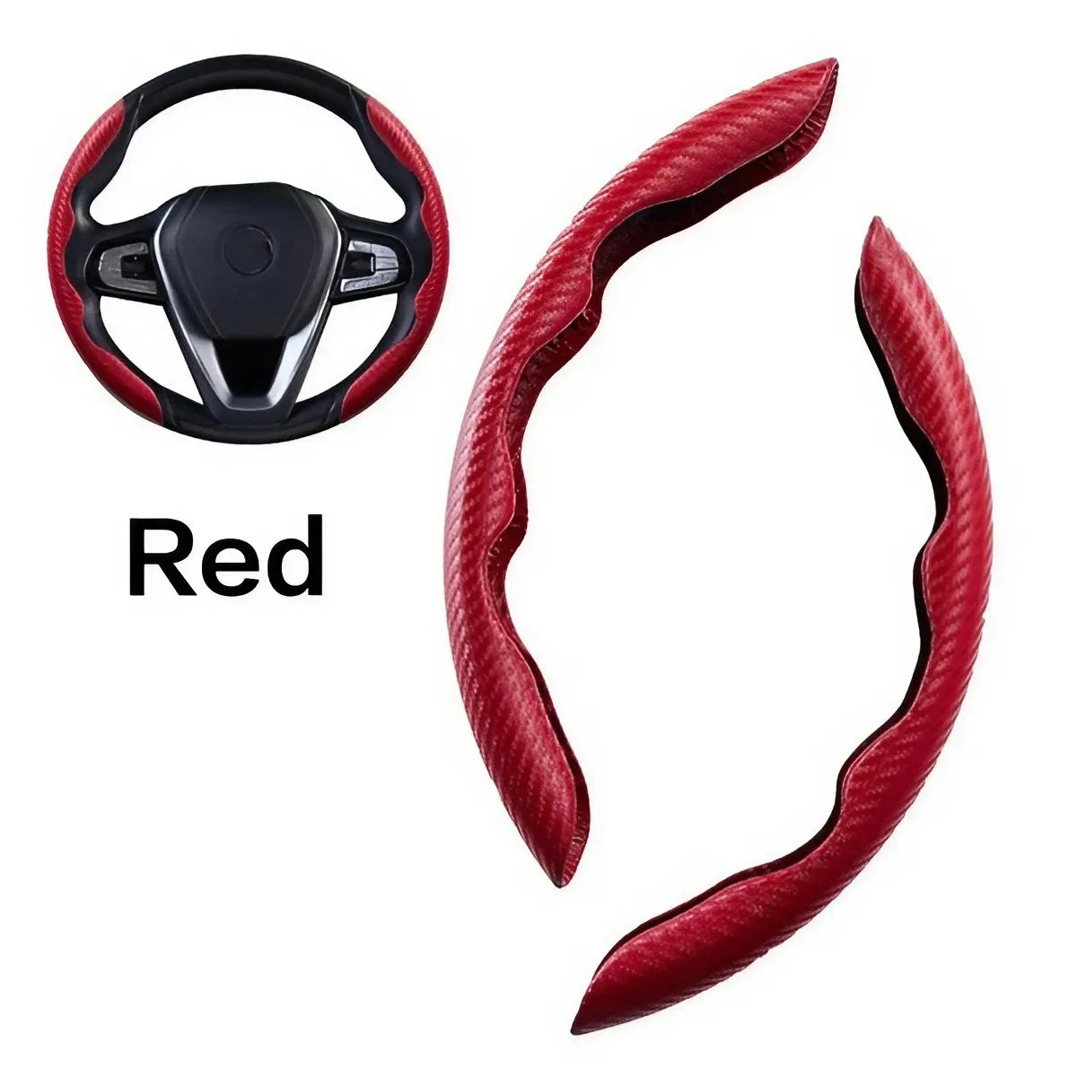 Universal Steering Wheel Cover, Ultra-Thin Carbon Fiber Anti-Slip Pattern, Fits Most Car Wheels
