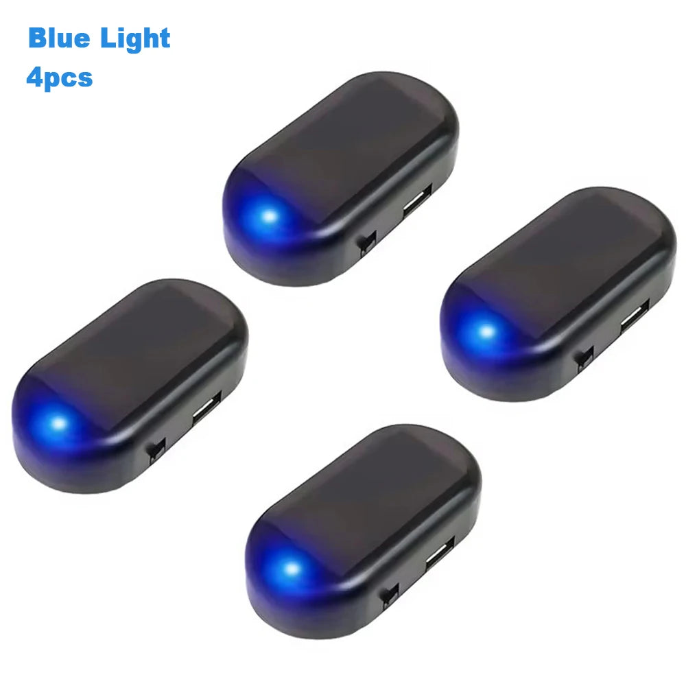 Solar Powered Car Fake Security Light Simulated Dummy Alarm Wireless Warning Anti-Theft Caution Lamp LED Flashing Imitation