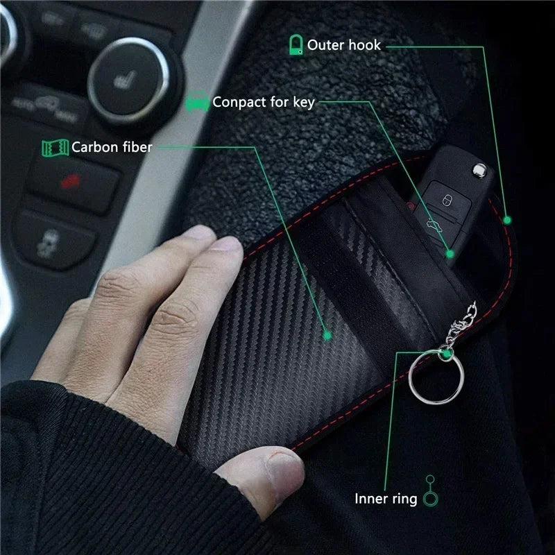 Faraday Key Fob Pouch  RFID Signal Blocking Anti-Theft Car Key Case