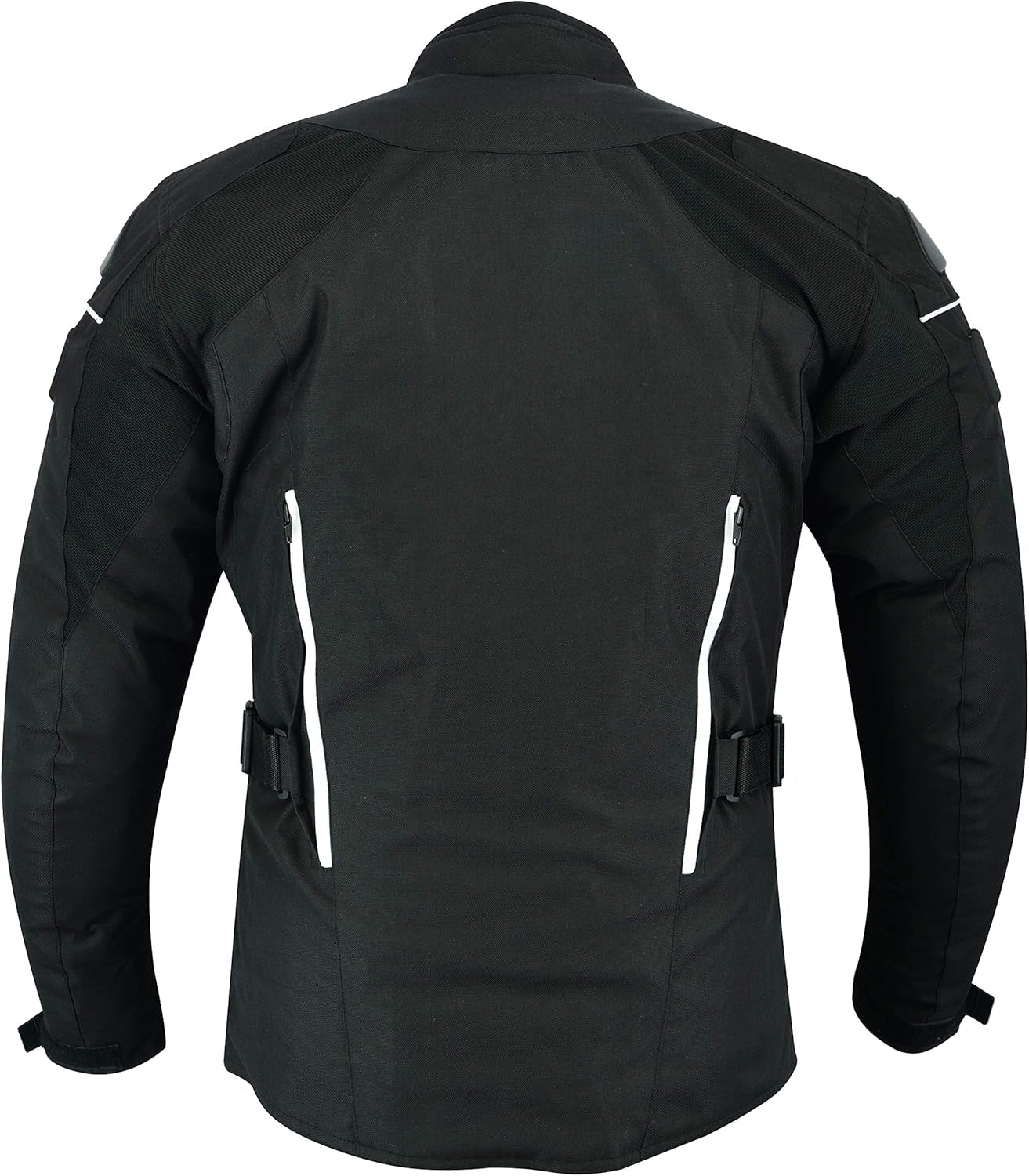 Mens Black/Grey Black/Red Black/High Viz Textile Motorcycle Motorbike Jacket Waterproof CE Armoured (UK, Alpha, M, Regular, Regular, Black)