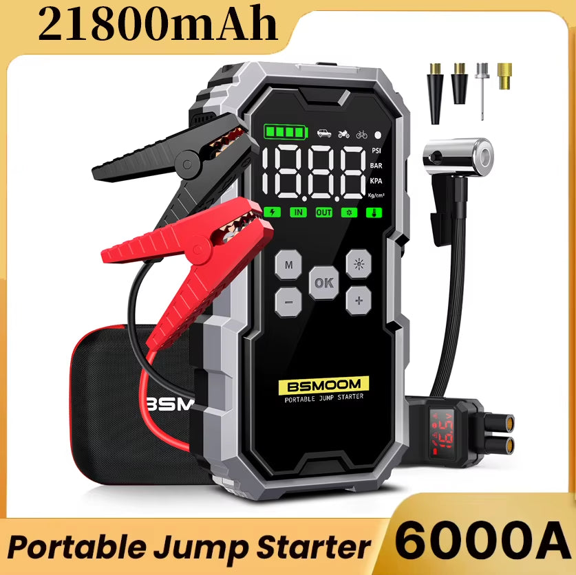 Power Bank 21800Mah/26800Mah Jump Starter Portable Charger Car Booster Auto Starting Device Emergency Car Battery Starter