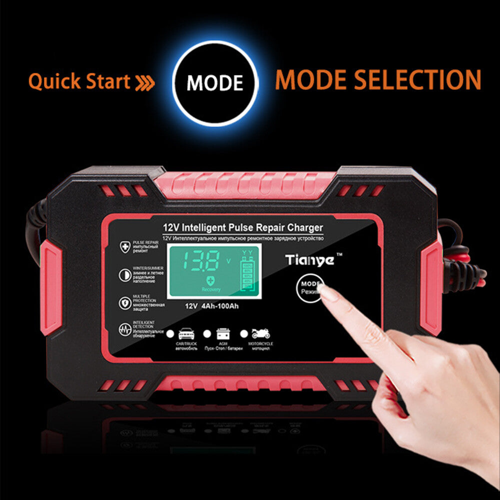 2025 Heavy Duty Car Battery Charger LCD 12V Trickle / Fast Vehicle HGV Lorry UK