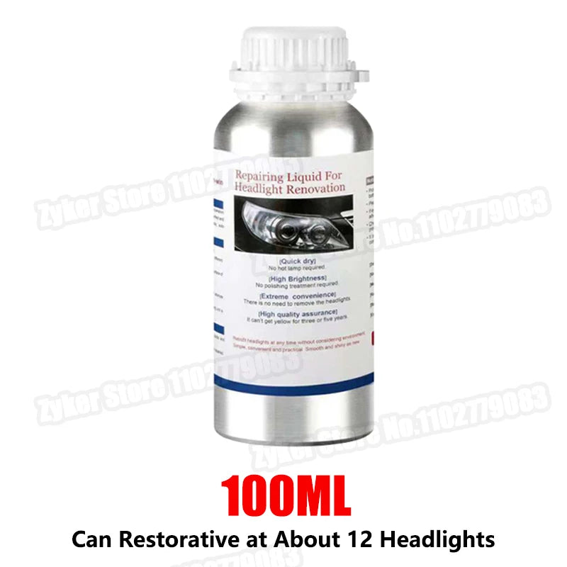 100/ 200/ 800Ml Car Headlight Restoration Liquid Car Headlight Polishing Evaporator Liquid Chemicals Headlight Headlights Liquid