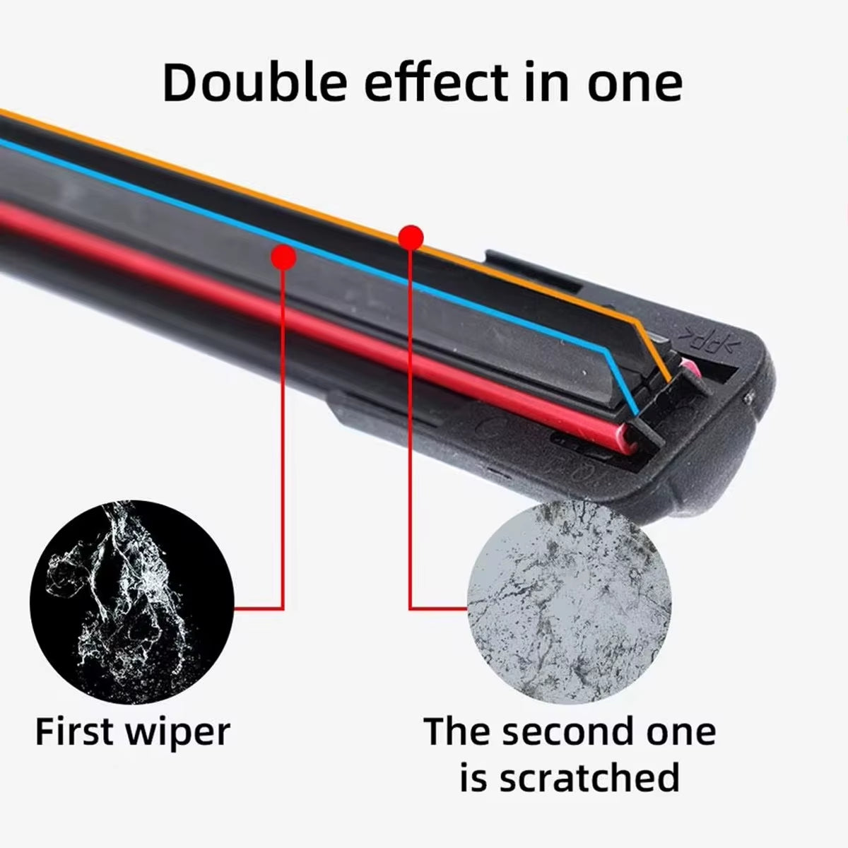 J U Hook Double Rubber Wiper Blades for Car Windshield Wipers 13 "14" 16 "18" 19 "20" 21 "22" 24 "26" 28 "Waterproof Wipers