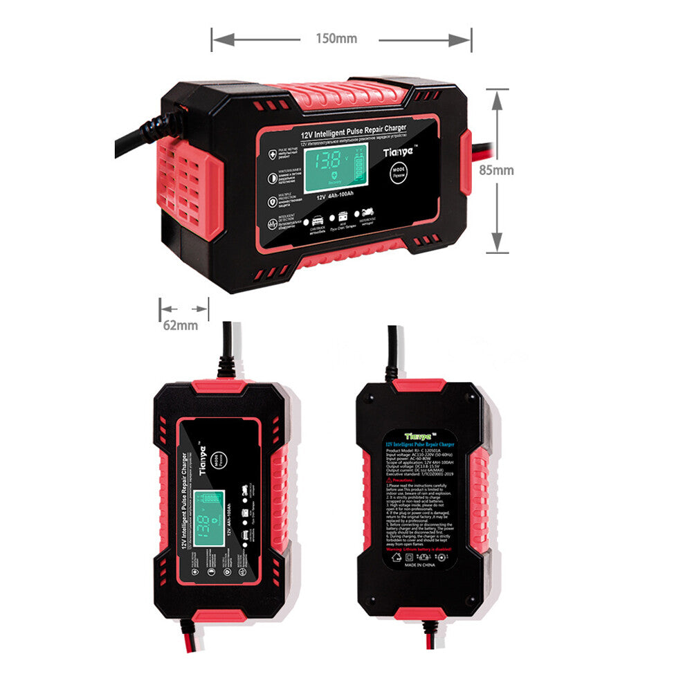 2025 Heavy Duty Car Battery Charger LCD 12V Trickle / Fast Vehicle HGV Lorry UK