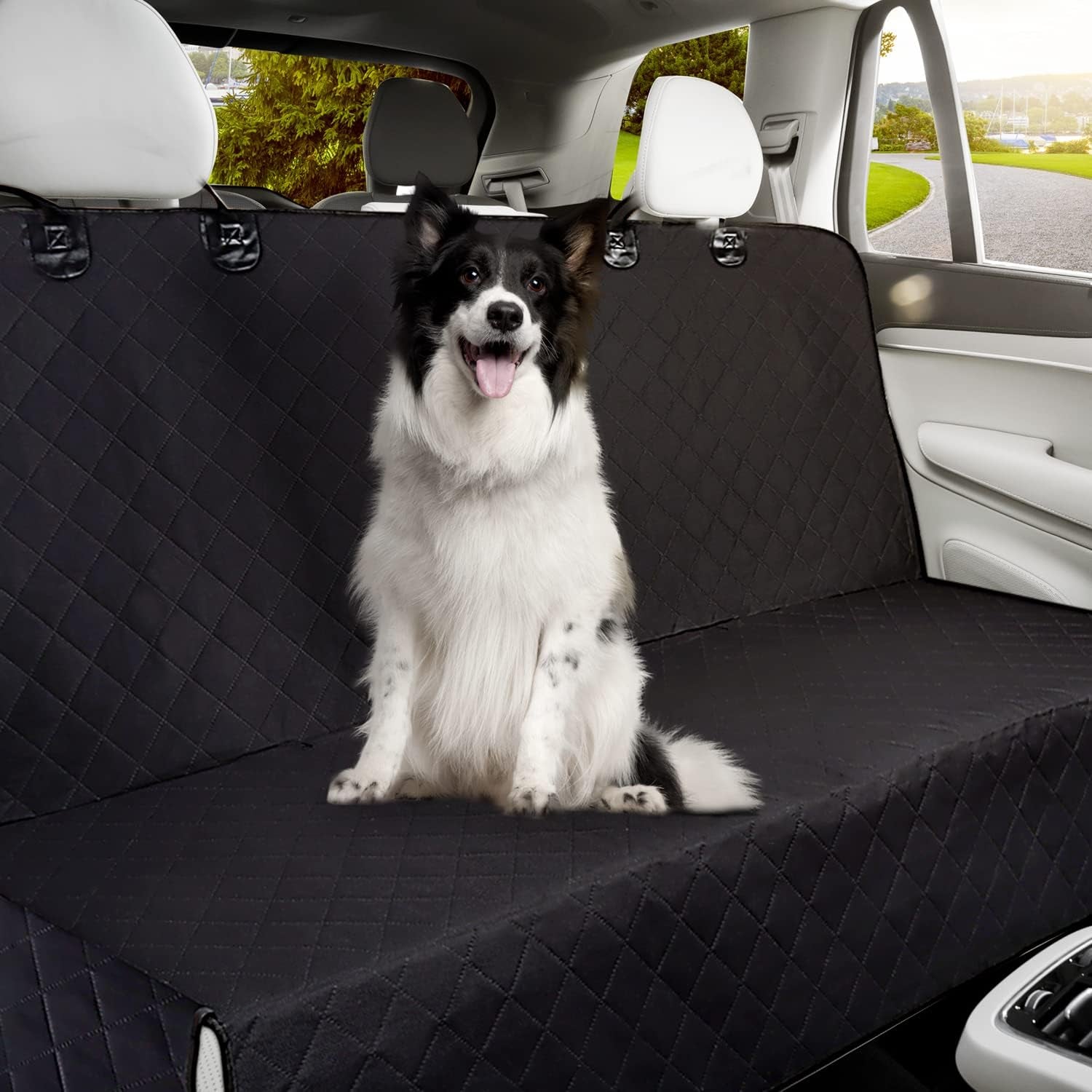 Bench Dog Car Seat Cover for Back Seat,Waterproof Dog Seat Covers,Heavy-Duty and Nonslip Backseat Protector Cover for Cars,Trucks & Suvs (Black,53"×48")