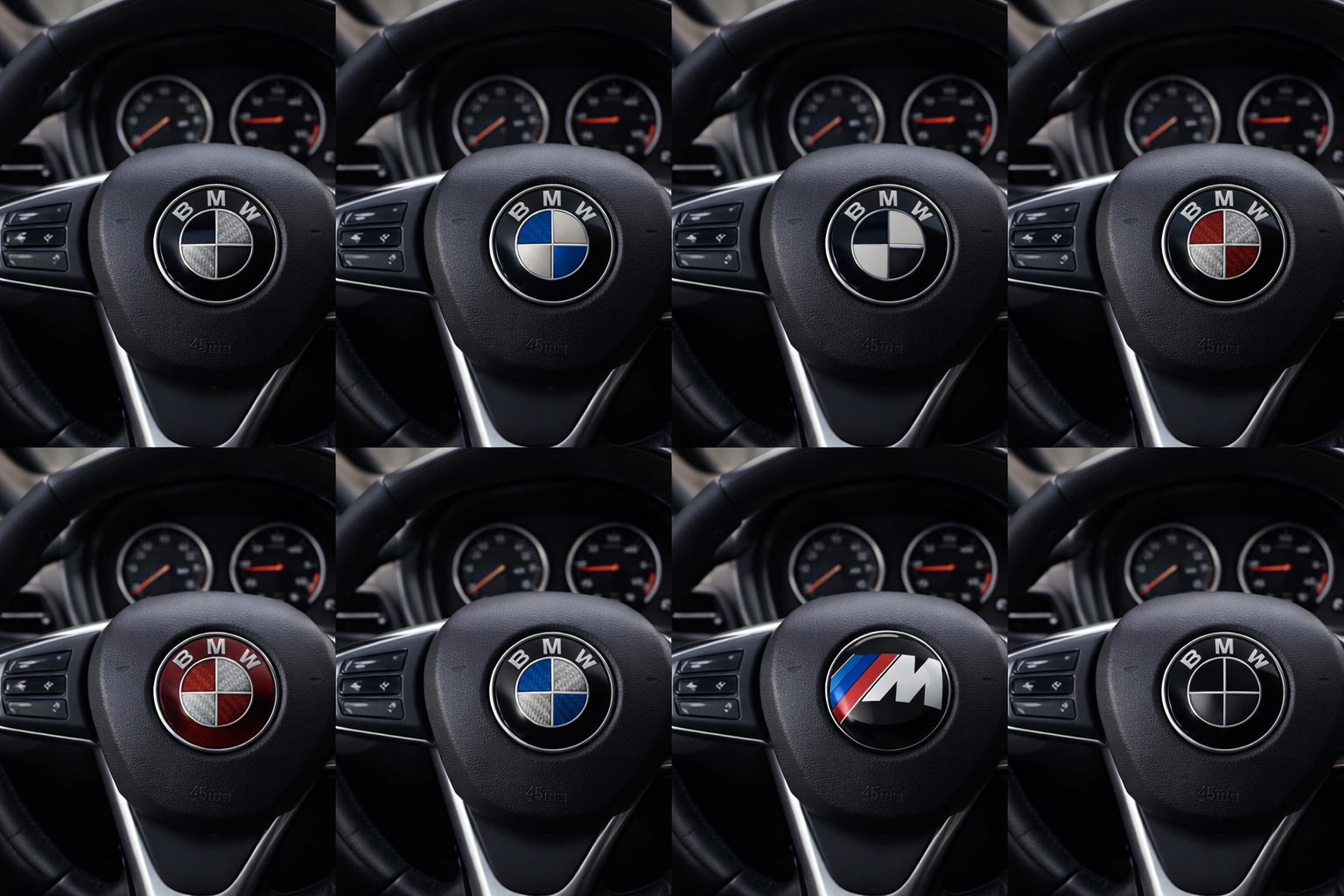 45mm Premium BMW Steering Wheel Emblem