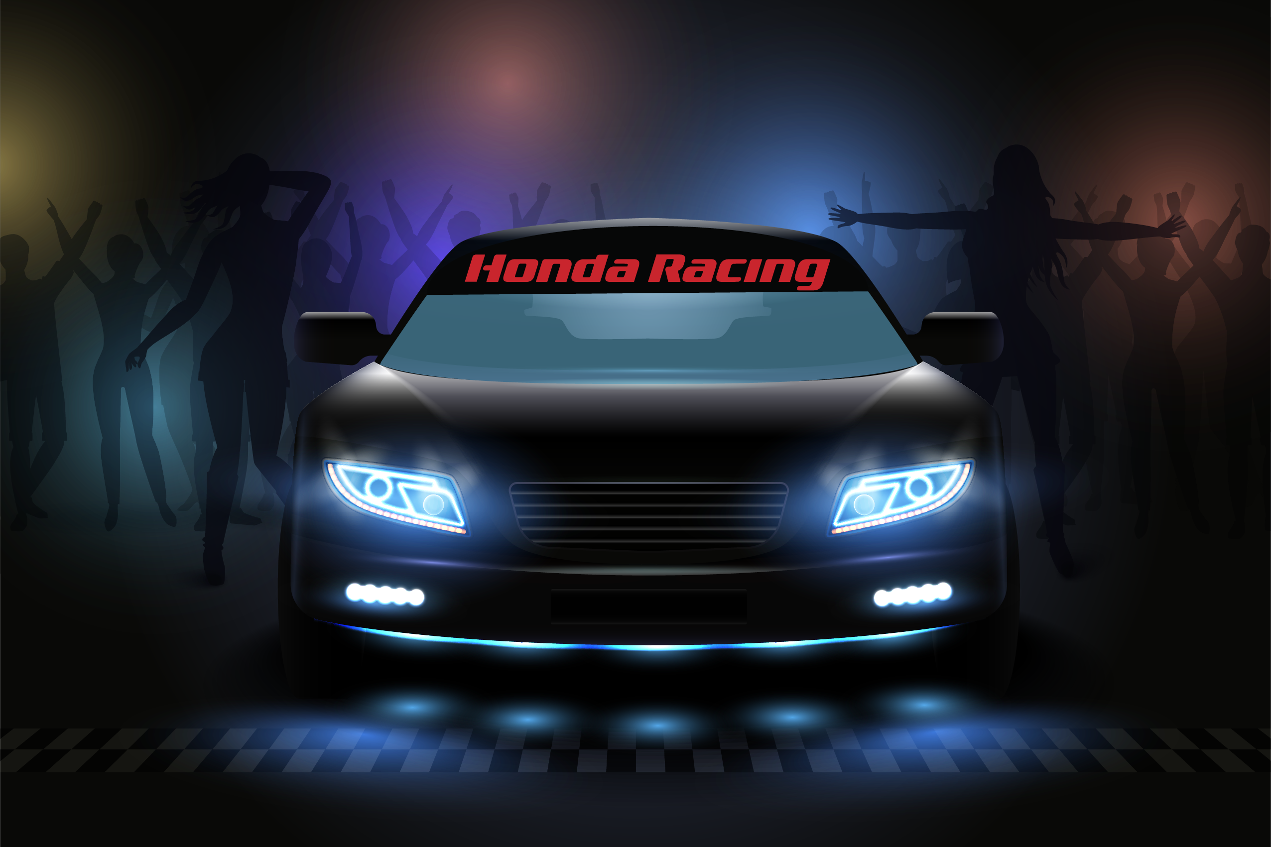Honda Racing Custom Vinyl Sunstrip – Universal Fit 140cm 150cm 160cm