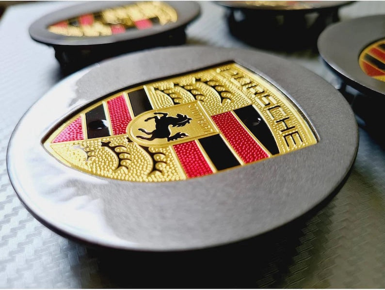 Porsche Wheel Centre Caps - Grey