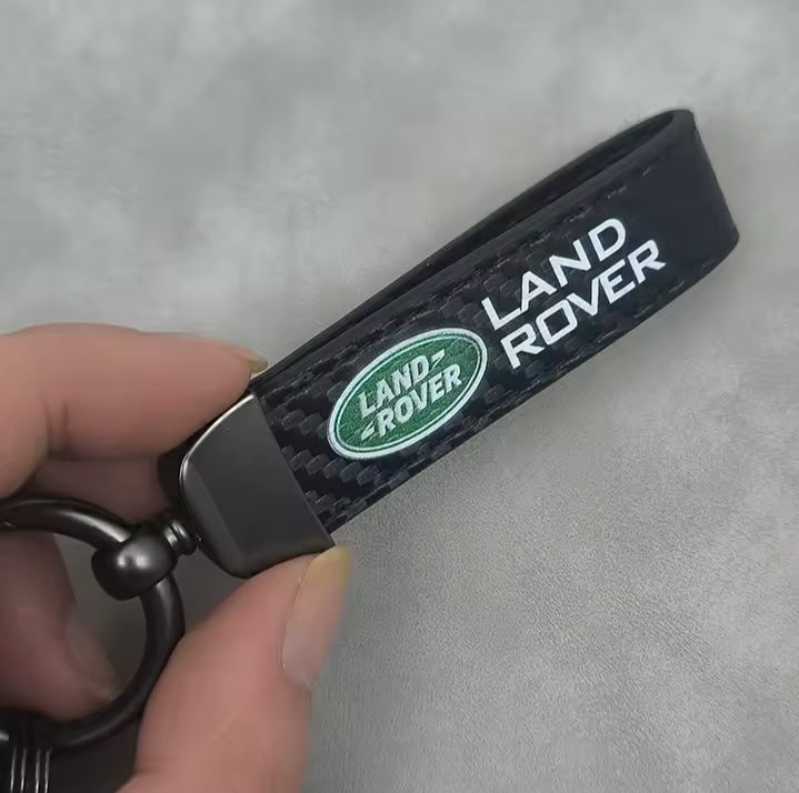 Carbon Leather Keyring Men Women Luxury Car Keychain For Land Rover Defender Freelander Discovery 2 3 4 L322 Range Rover Sport