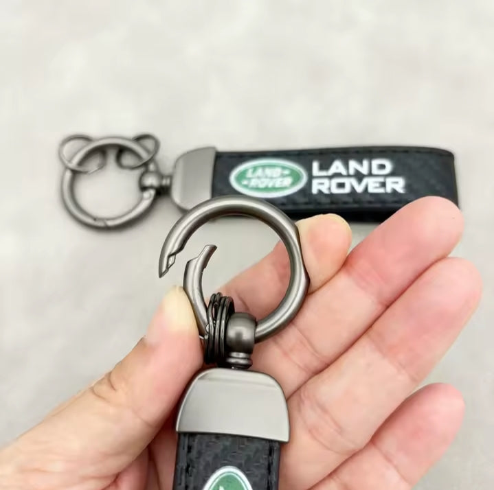 Carbon Leather Keyring Men Women Luxury Car Keychain For Land Rover Defender Freelander Discovery 2 3 4 L322 Range Rover Sport