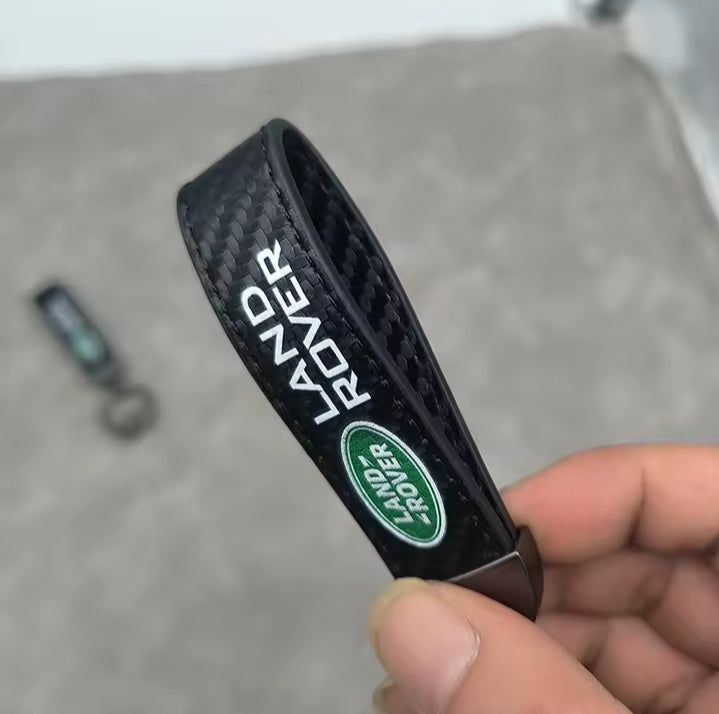 Carbon Leather Keyring Men Women Luxury Car Keychain For Land Rover Defender Freelander Discovery 2 3 4 L322 Range Rover Sport