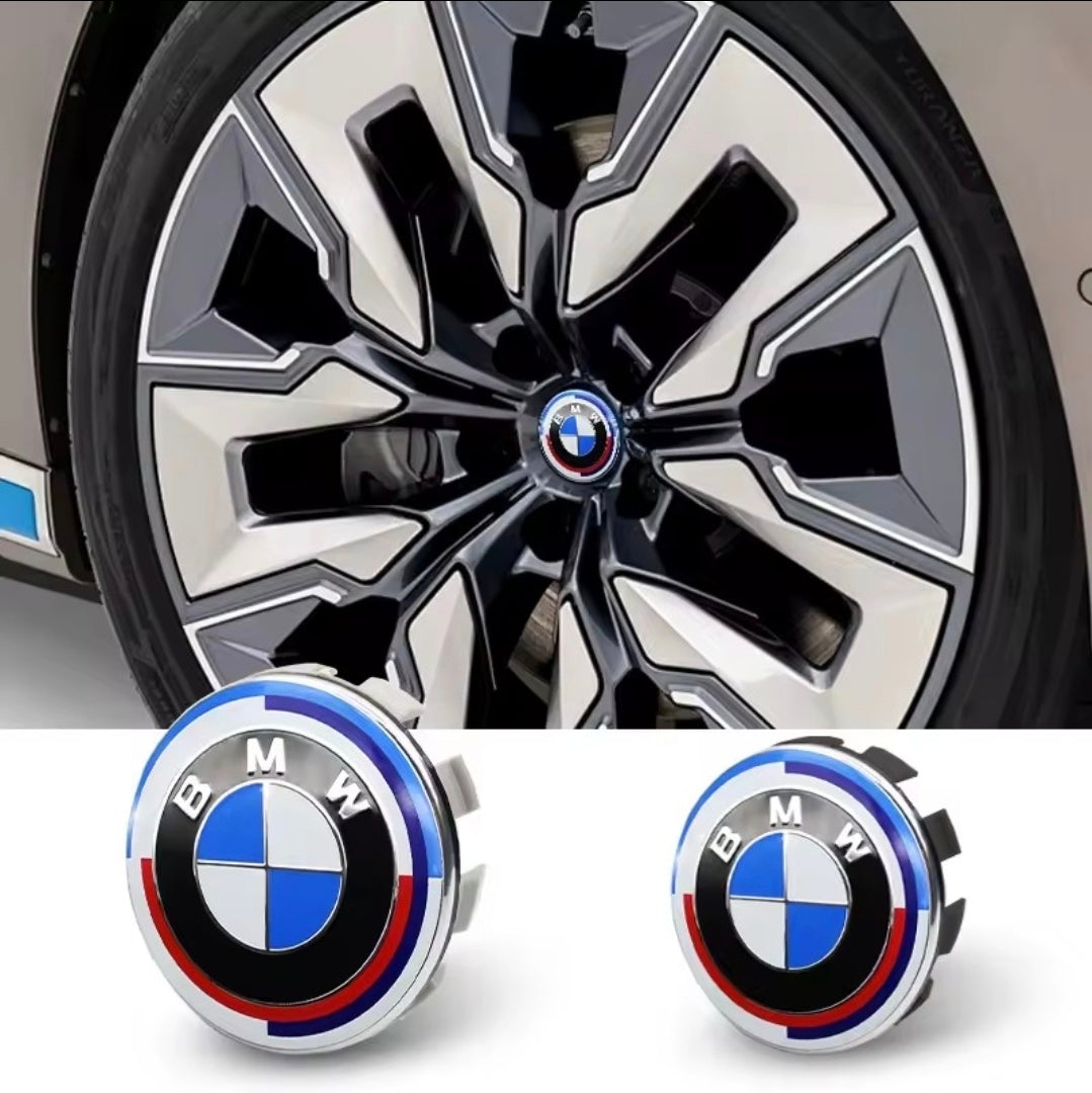 7PCS BMW Badge Set – 82mm Hood, 74mm Trunk, Wheel Center Caps & Emblems