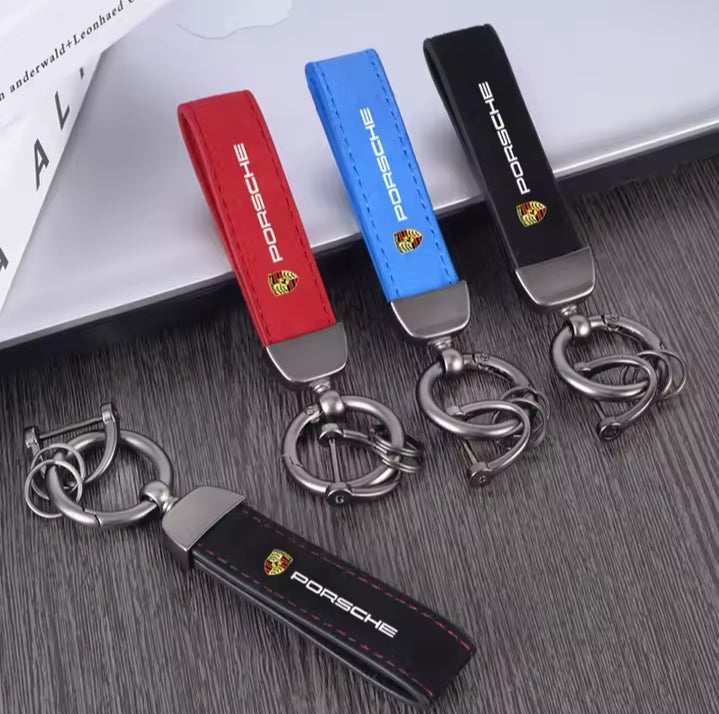 Car Keychain Key Rings Pendant Chain Gifts For Porsche Panamera Cayenne Taycan 911 718 Macan Carrera-GT 928 968 Auto Accessories