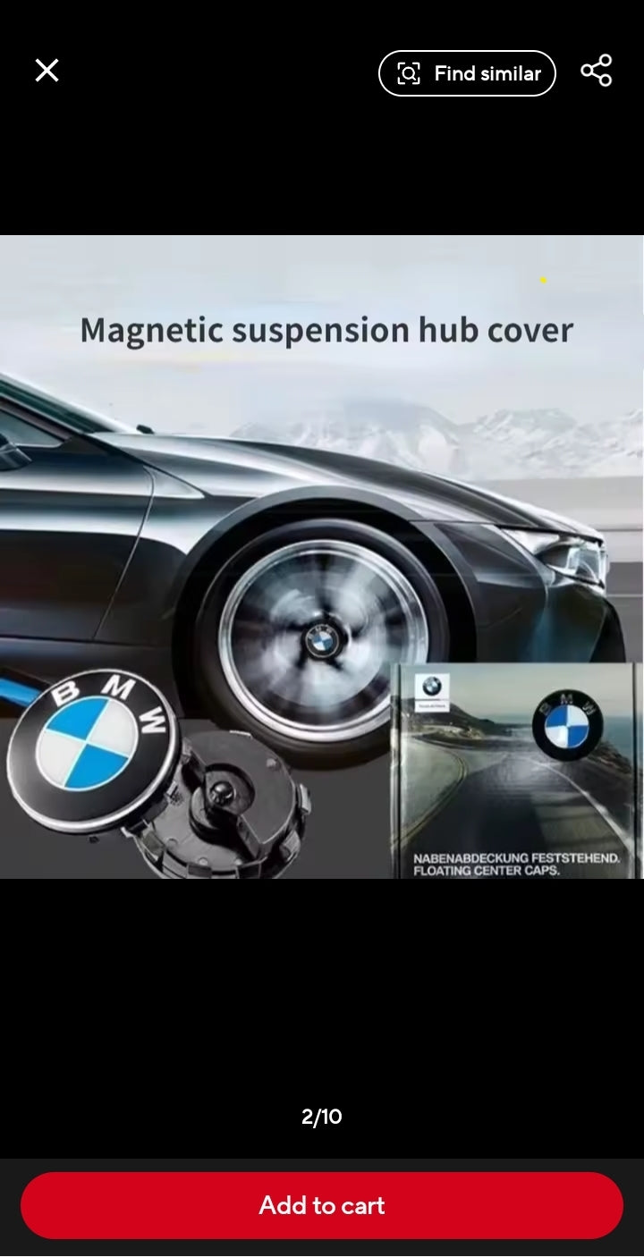 4PCS 56/68mm Floating Wheel Centre Caps for BMW 50th Anniversary – Fit E39 E46 E60 F10 F30 G20 X3 X5