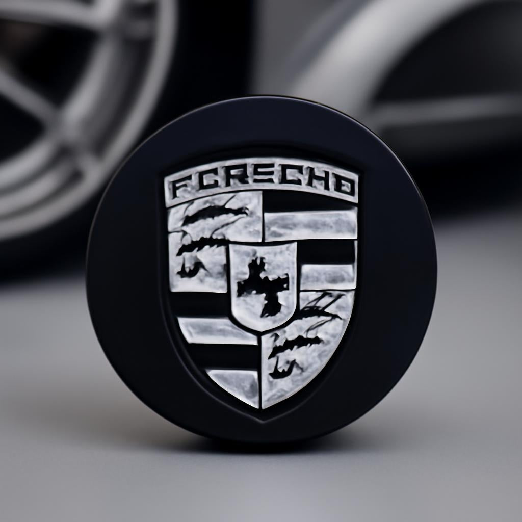 Porsche Wheel Centre Caps -  Black