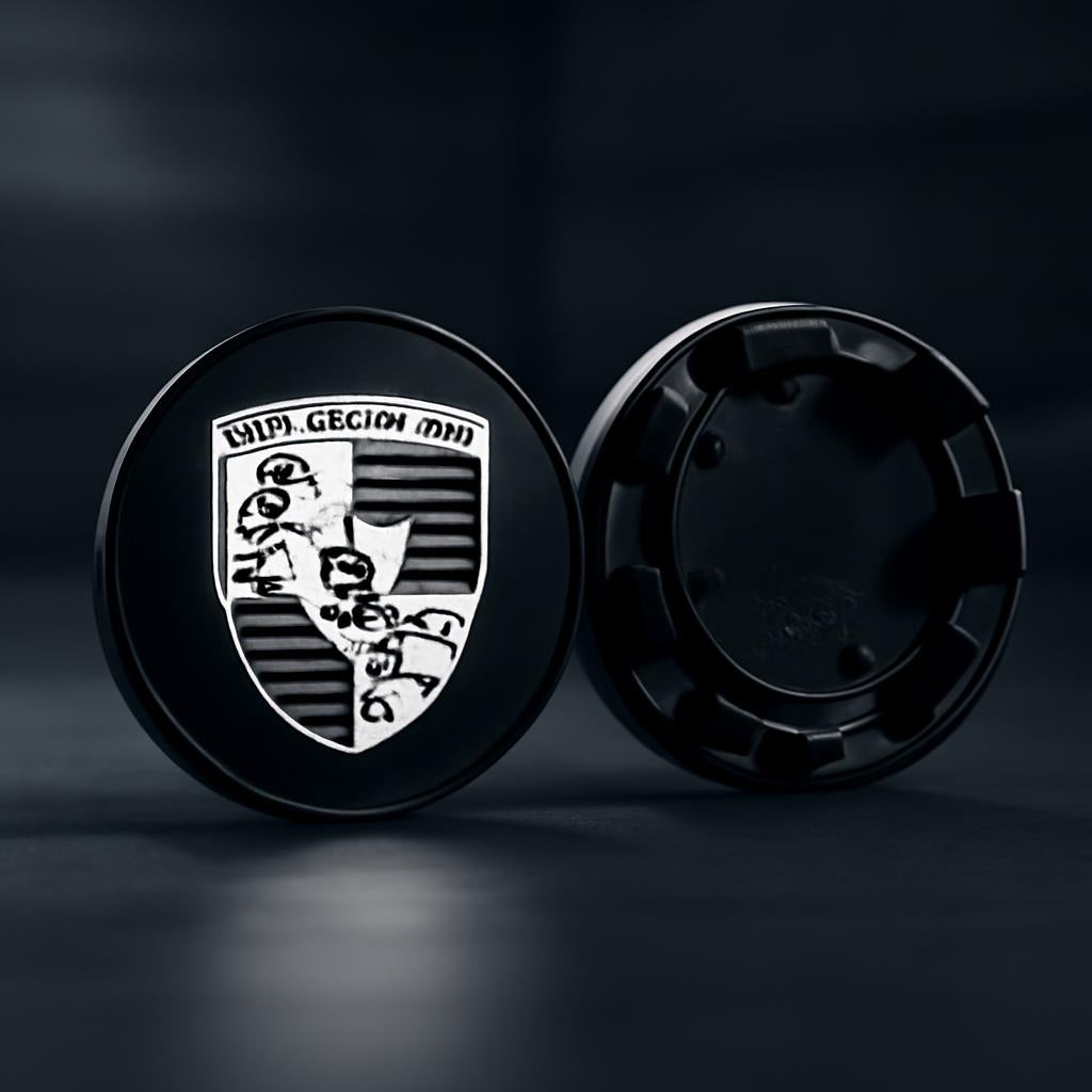 Porsche Wheel Centre Caps -  Black