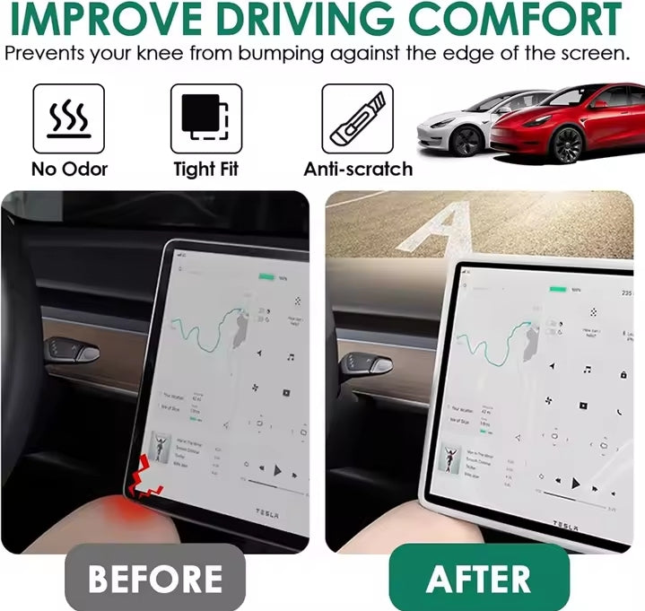 Tesla Model 3/Y Silicone Protective Frame Edge Cover Central Control Display Screen Protector