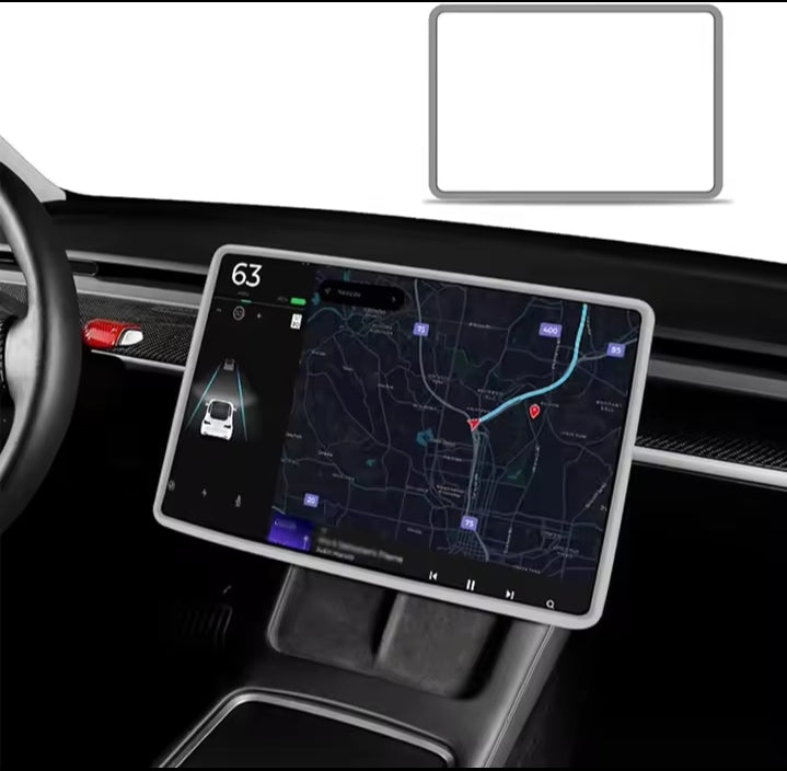 Tesla Model 3/Y Silicone Protective Frame Edge Cover Central Control Display Screen Protector