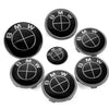 BMW Emblem Badge 7pcs Set: Front + Rear + Centre Caps + Decal