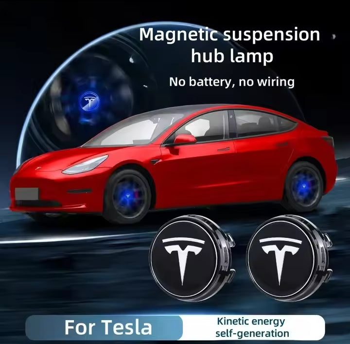 4pcs 56mm Hub Light For Tesla model Y X 3 S Car Wheel Caps Light Center Cover Lighting Cap Floating Illumination LED decorate