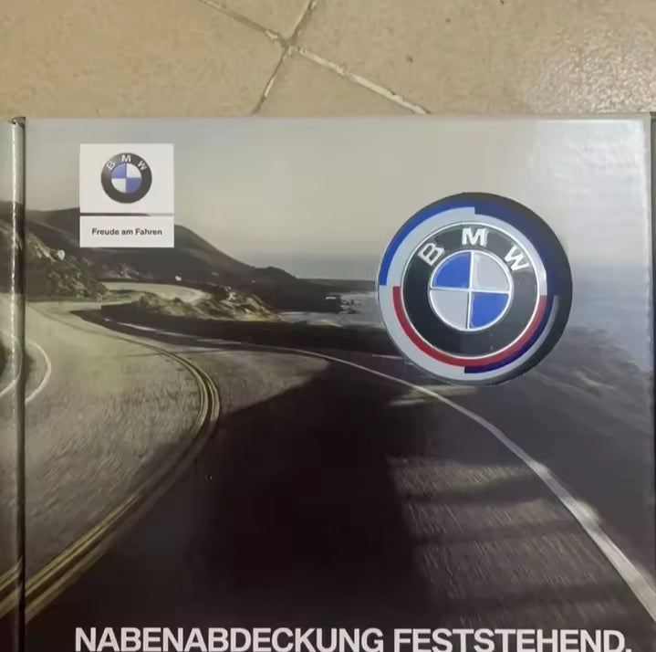 4PCS 56/68mm Floating Wheel Centre Caps for BMW 50th Anniversary – Fit E39 E46 E60 F10 F30 G20 X3 X5