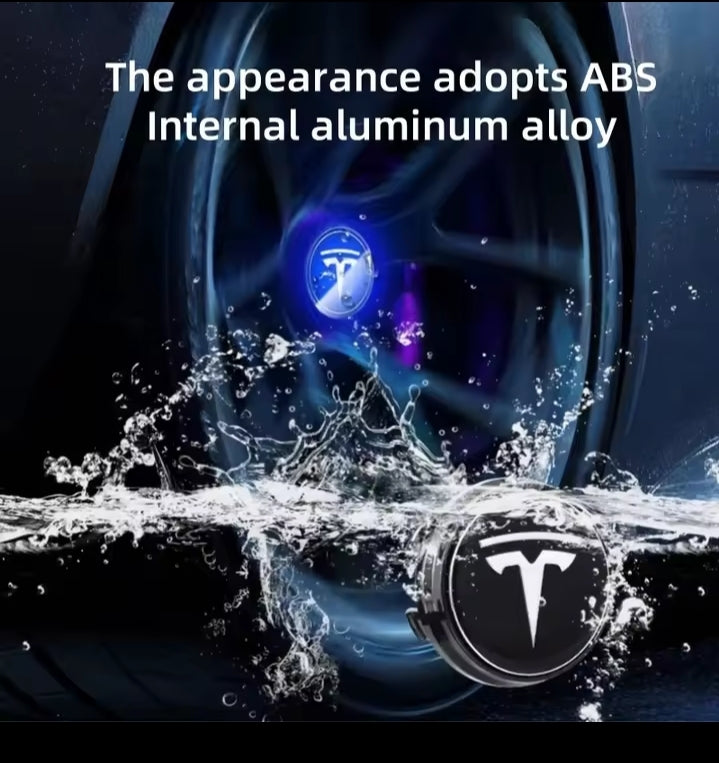 4pcs 56mm Hub Light For Tesla model Y X 3 S Car Wheel Caps Light Center Cover Lighting Cap Floating Illumination LED decorate