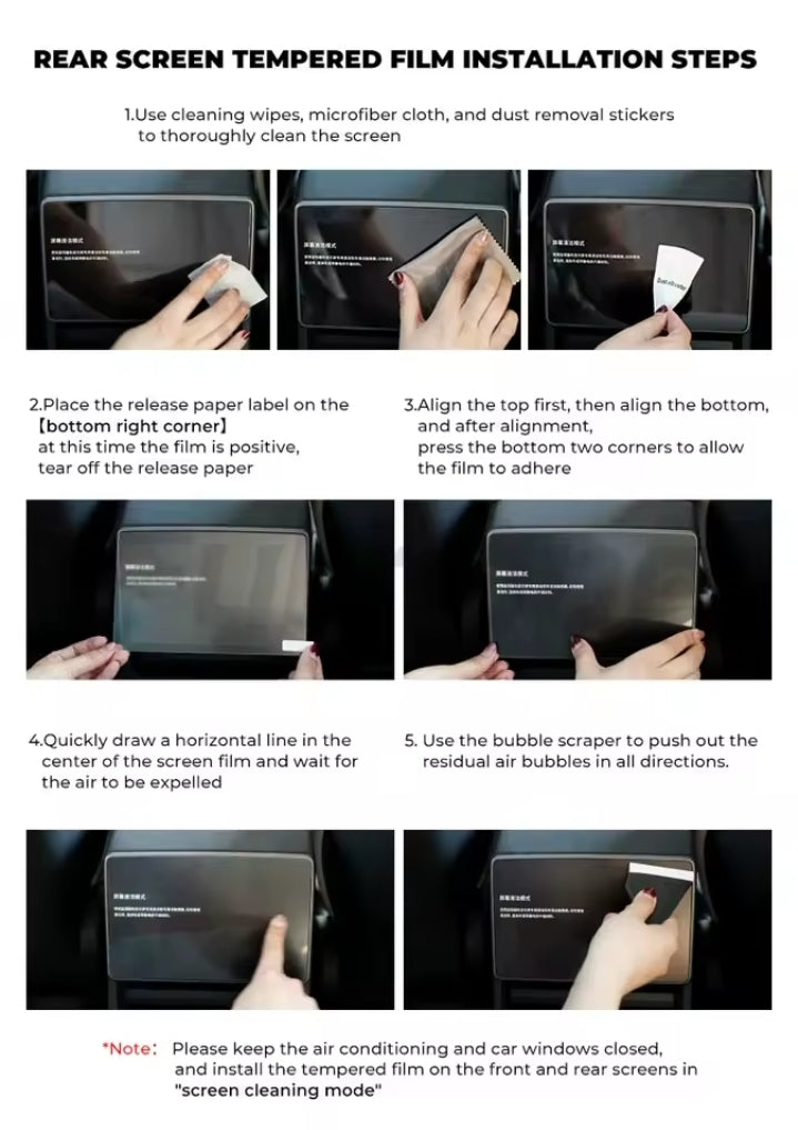 Futhope Tempered Glass Screen Protector For Tesla Model 3  Y Highland juniper 2021-2025