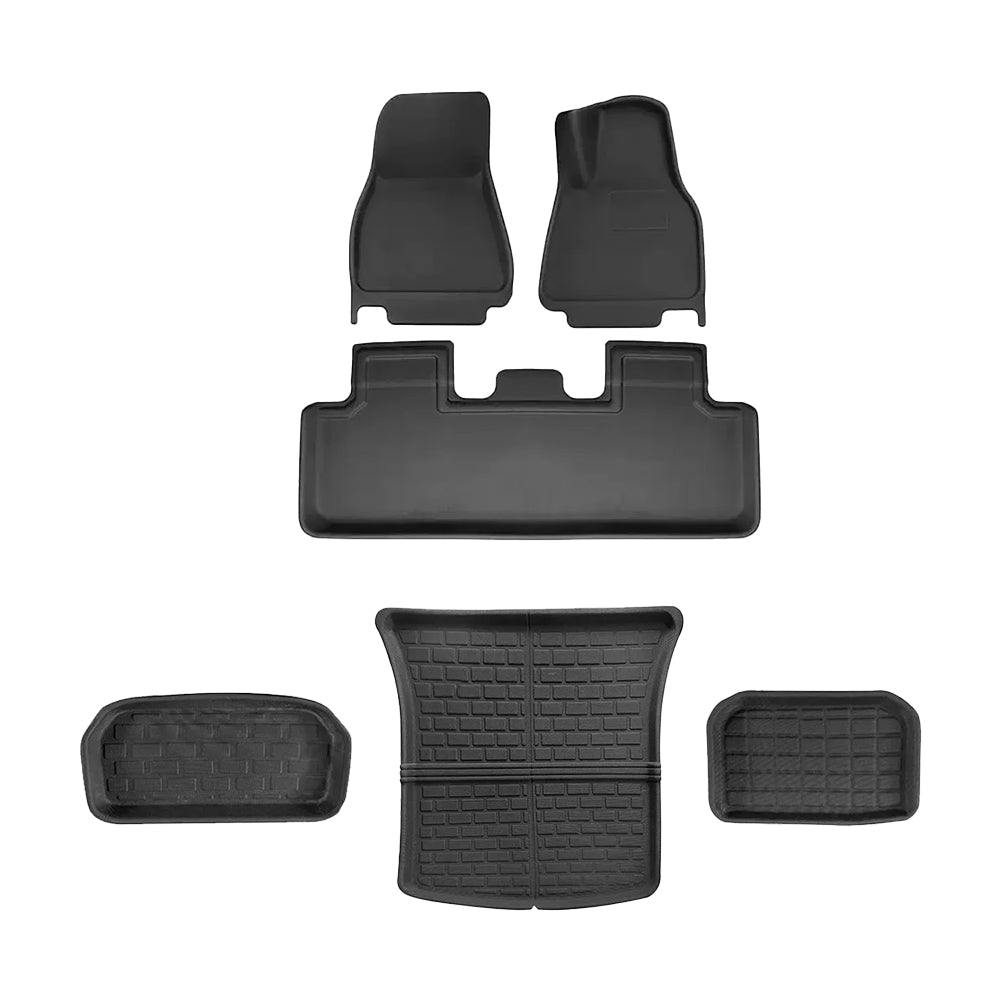 All-Weather 3D Floor Mats for Tesla Model 3 & Model Y – Custom Fit, Waterproof, Anti-Slip (3-Piece & 6-Piece Options)