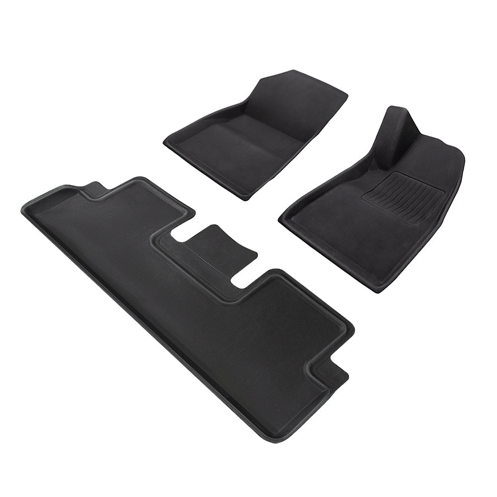 All-Weather 3D Floor Mats for Tesla Model 3 & Model Y – Custom Fit, Waterproof, Anti-Slip (3-Piece & 6-Piece Options)