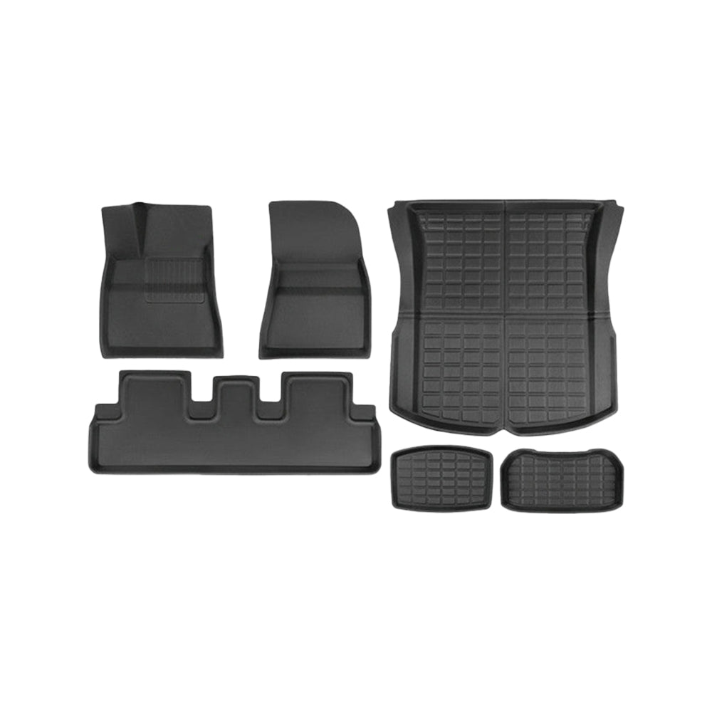 All-Weather 3D Floor Mats for Tesla Model 3 & Model Y – Custom Fit, Waterproof, Anti-Slip (3-Piece & 6-Piece Options)