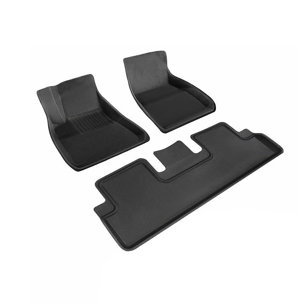 All-Weather 3D Floor Mats for Tesla Model 3 & Model Y – Custom Fit, Waterproof, Anti-Slip (3-Piece & 6-Piece Options)