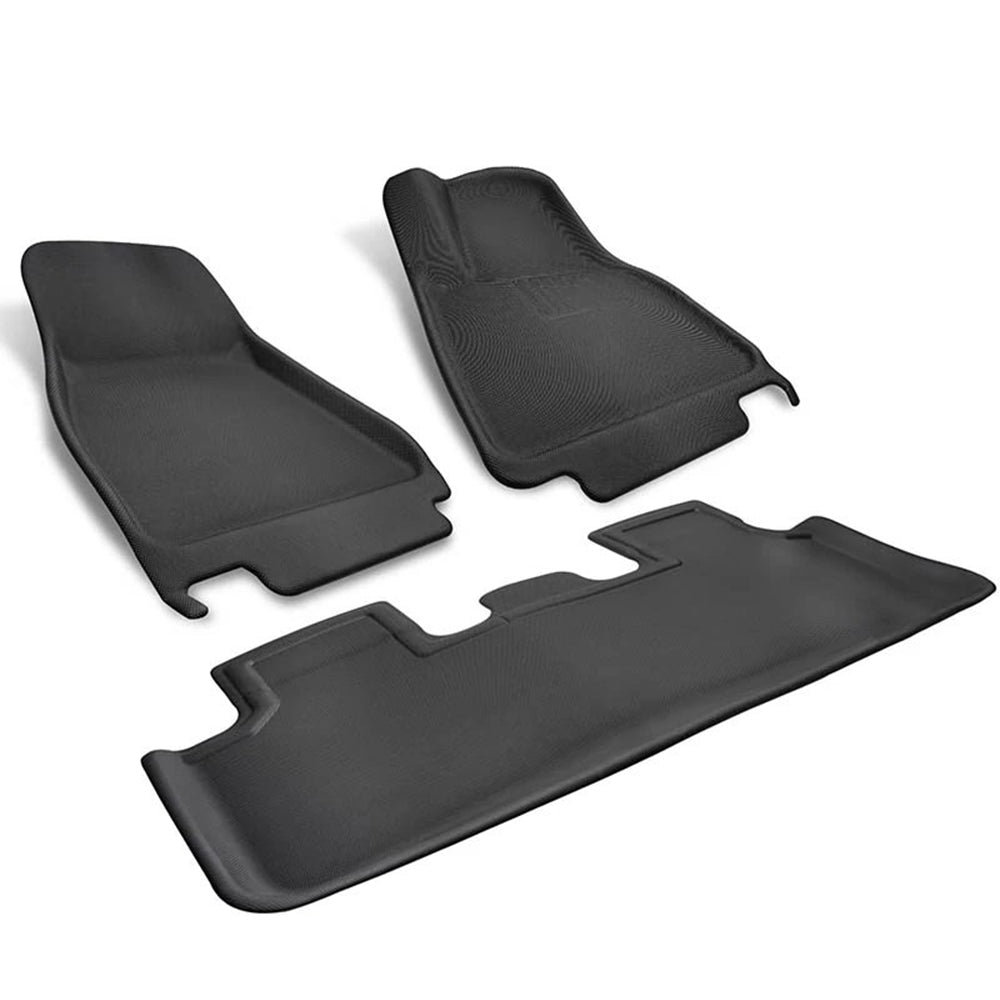 All-Weather 3D Floor Mats for Tesla Model 3 & Model Y – Custom Fit, Waterproof, Anti-Slip (3-Piece & 6-Piece Options)