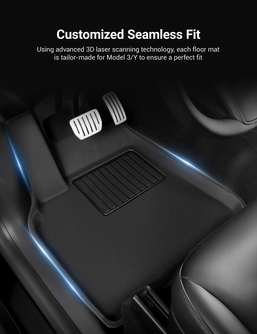 All-Weather 3D Floor Mats for Tesla Model 3 & Model Y – Custom Fit, Waterproof, Anti-Slip (3-Piece & 6-Piece Options)