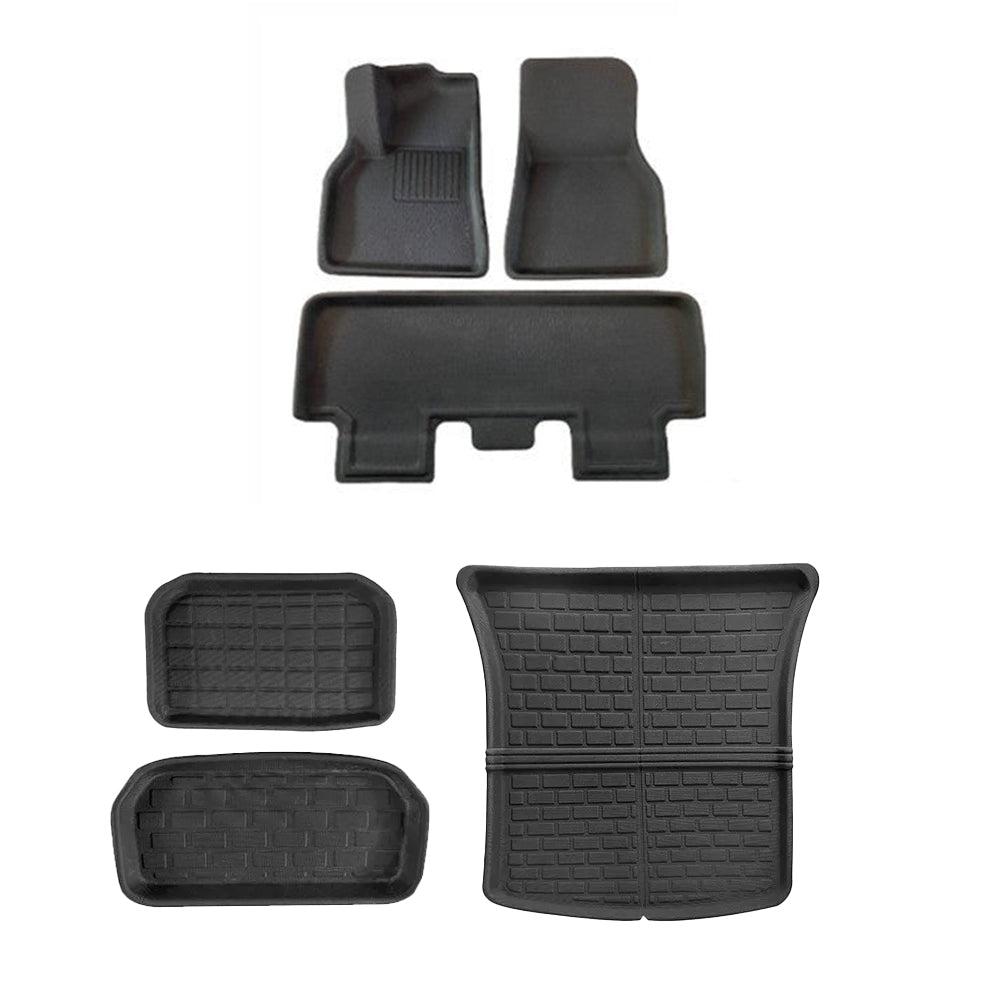 All-Weather 3D Floor Mats for Tesla Model 3 & Model Y – Custom Fit, Waterproof, Anti-Slip (3-Piece & 6-Piece Options)