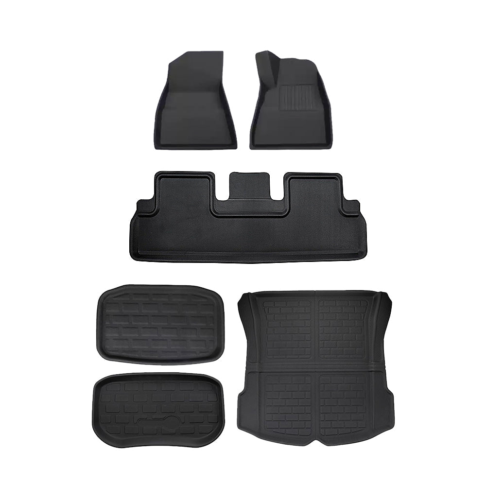 All-Weather 3D Floor Mats for Tesla Model 3 & Model Y – Custom Fit, Waterproof, Anti-Slip (3-Piece & 6-Piece Options)