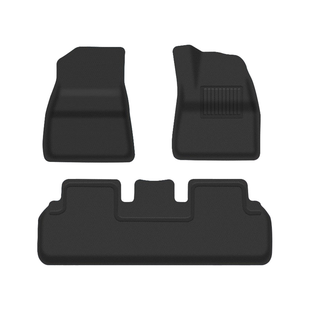 All-Weather 3D Floor Mats for Tesla Model 3 & Model Y – Custom Fit, Waterproof, Anti-Slip (3-Piece & 6-Piece Options)